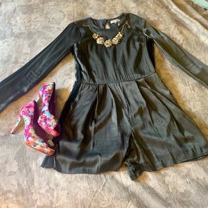 Anthropologie Black Long Sleeve Jumpsuit